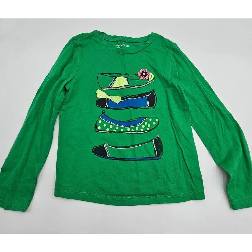 3 Piece Gap/Old Navy Girl's 4/5 Green Long Sleeve Shirts and NWT Jeans
